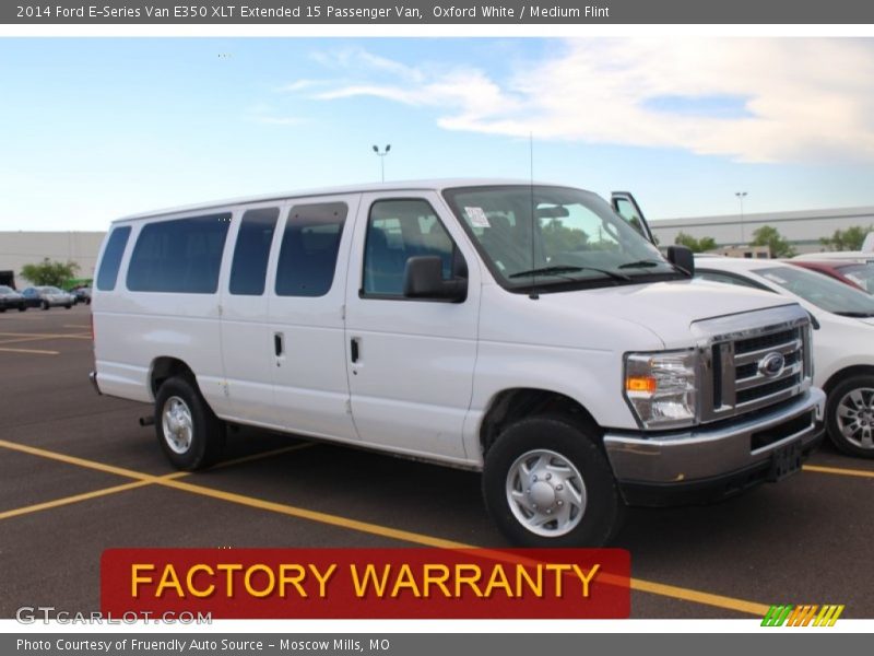 Oxford White / Medium Flint 2014 Ford E-Series Van E350 XLT Extended 15 Passenger Van