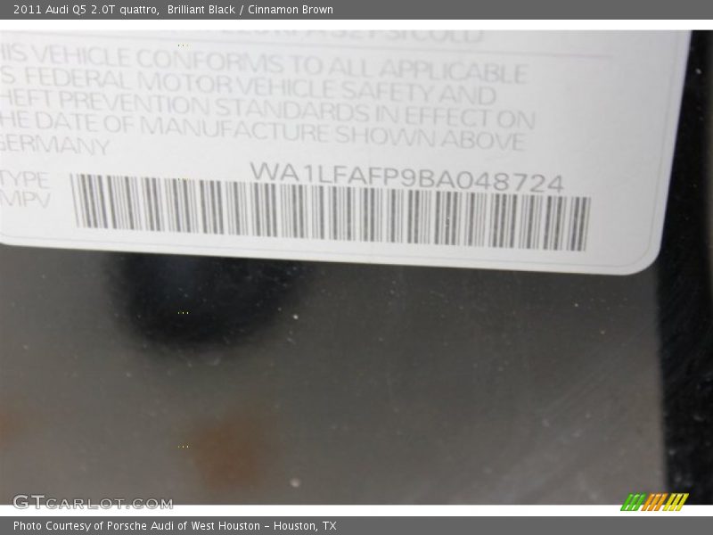 Brilliant Black / Cinnamon Brown 2011 Audi Q5 2.0T quattro
