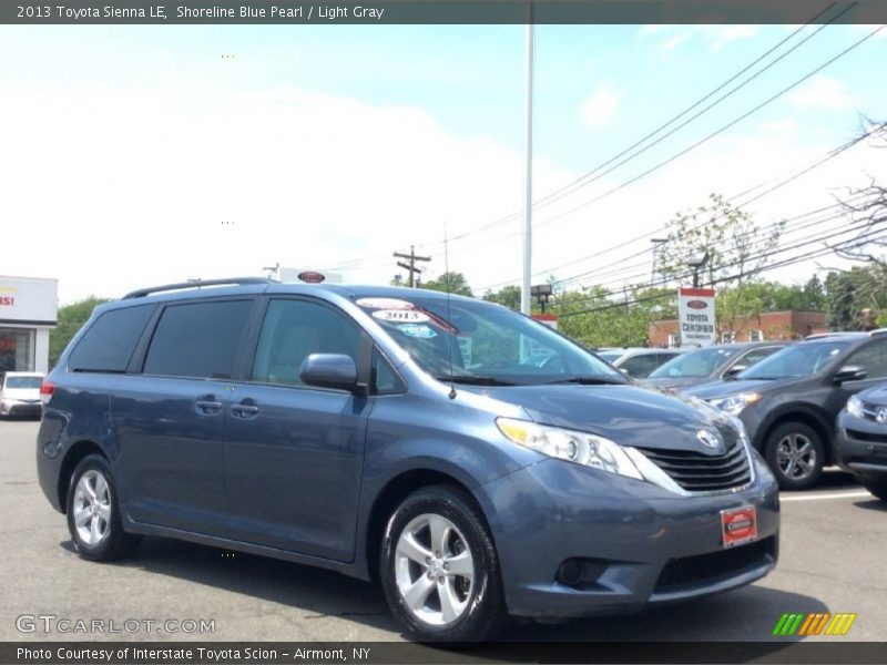 Shoreline Blue Pearl / Light Gray 2013 Toyota Sienna LE