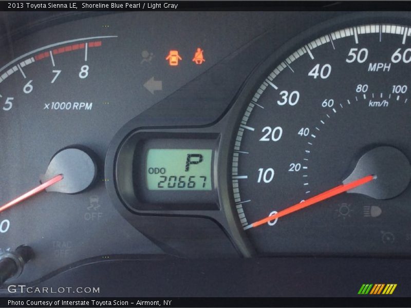 Shoreline Blue Pearl / Light Gray 2013 Toyota Sienna LE