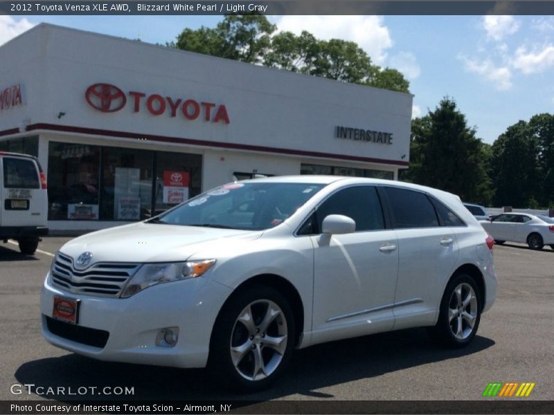 Blizzard White Pearl / Light Gray 2012 Toyota Venza XLE AWD