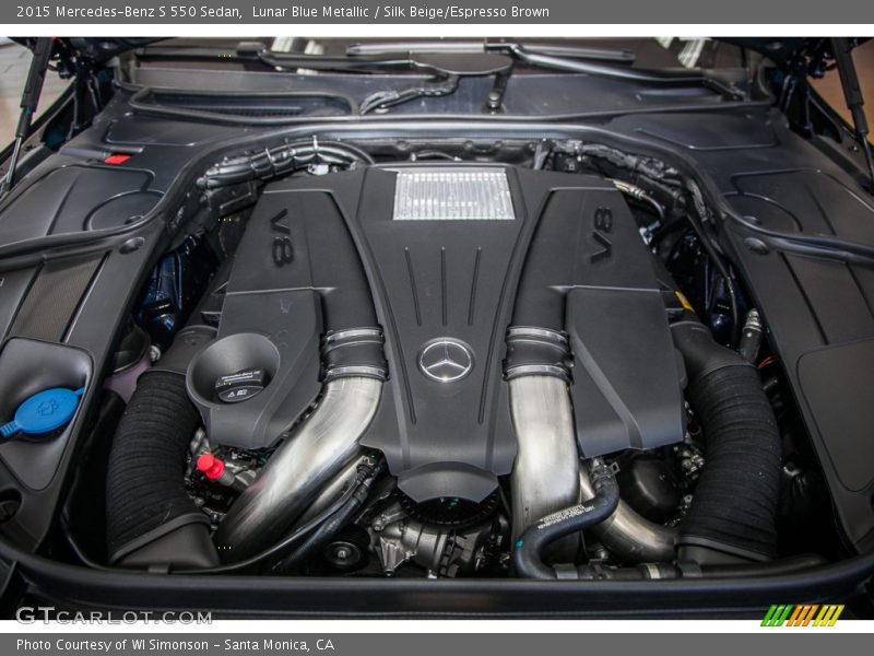 Lunar Blue Metallic / Silk Beige/Espresso Brown 2015 Mercedes-Benz S 550 Sedan