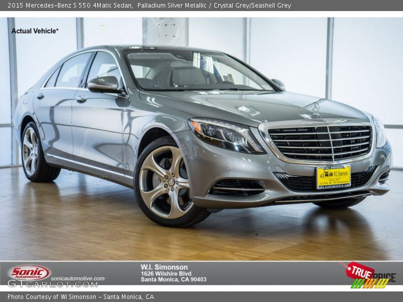 Palladium Silver Metallic / Crystal Grey/Seashell Grey 2015 Mercedes-Benz S 550 4Matic Sedan