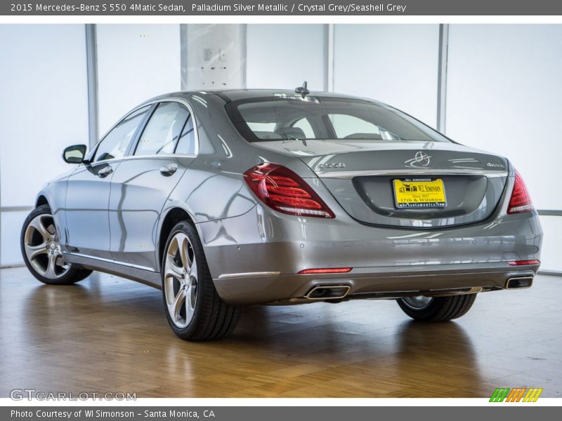 Palladium Silver Metallic / Crystal Grey/Seashell Grey 2015 Mercedes-Benz S 550 4Matic Sedan