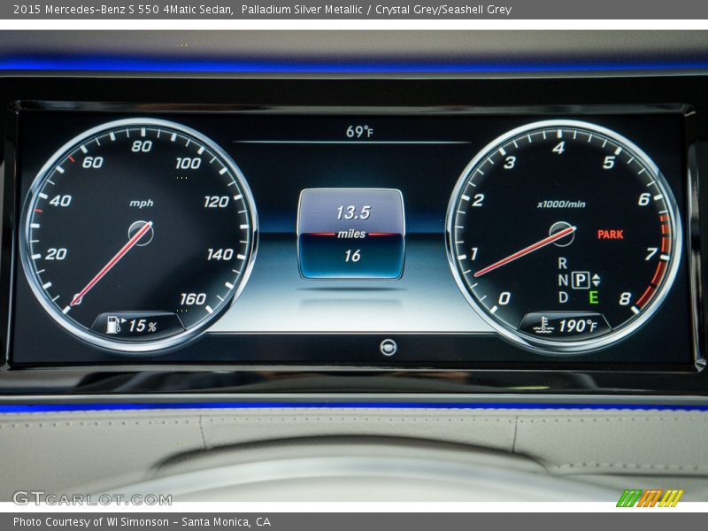Palladium Silver Metallic / Crystal Grey/Seashell Grey 2015 Mercedes-Benz S 550 4Matic Sedan