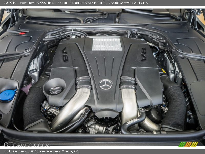 Palladium Silver Metallic / Crystal Grey/Seashell Grey 2015 Mercedes-Benz S 550 4Matic Sedan