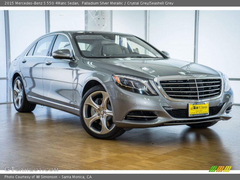 Palladium Silver Metallic / Crystal Grey/Seashell Grey 2015 Mercedes-Benz S 550 4Matic Sedan