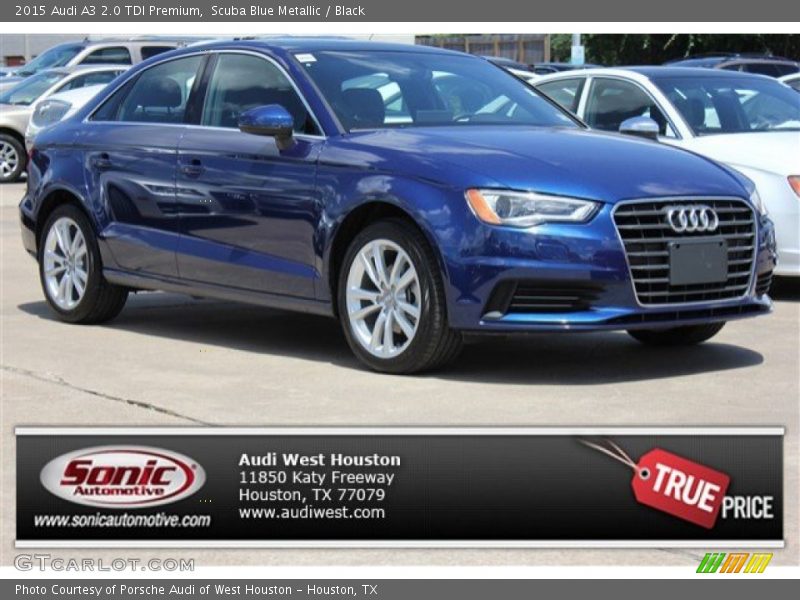Scuba Blue Metallic / Black 2015 Audi A3 2.0 TDI Premium