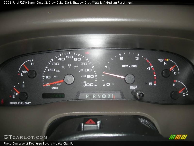 Dark Shadow Grey Metallic / Medium Parchment 2002 Ford F250 Super Duty XL Crew Cab