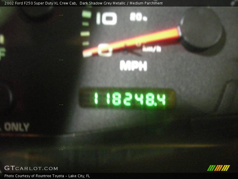 Dark Shadow Grey Metallic / Medium Parchment 2002 Ford F250 Super Duty XL Crew Cab