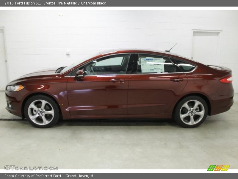 Bronze Fire Metallic / Charcoal Black 2015 Ford Fusion SE