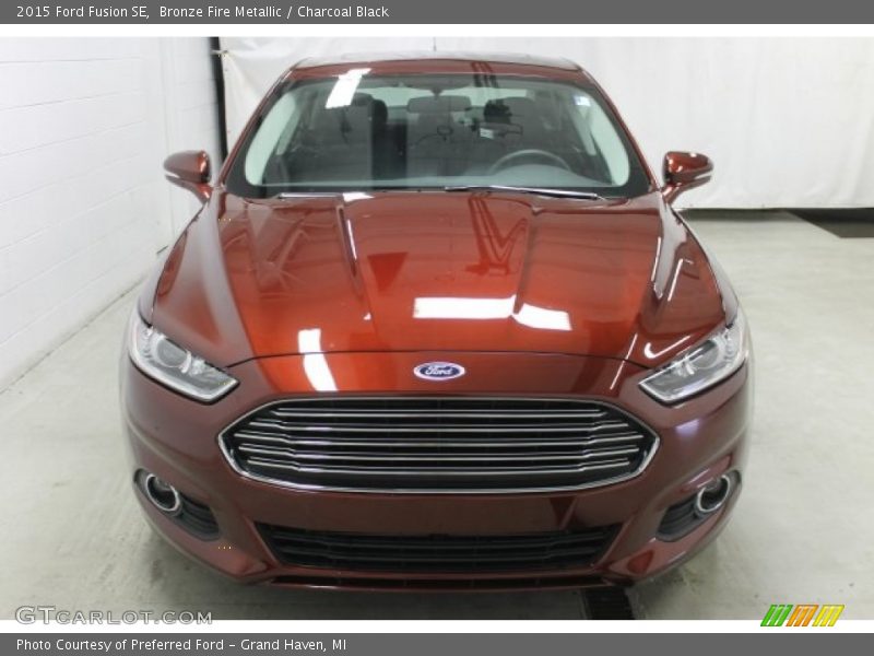 Bronze Fire Metallic / Charcoal Black 2015 Ford Fusion SE
