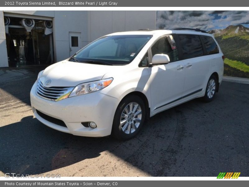 Blizzard White Pearl / Light Gray 2012 Toyota Sienna Limited