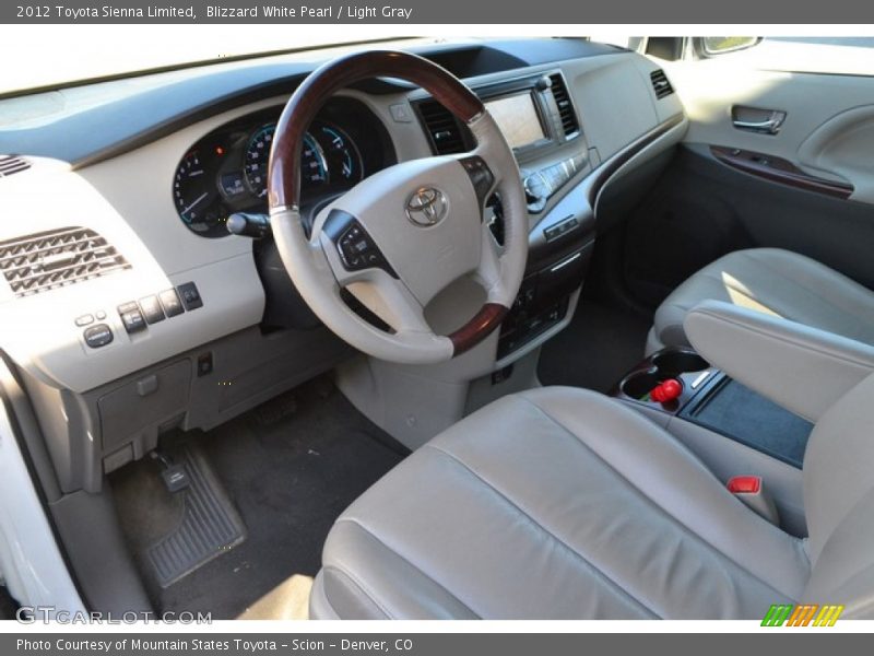 Blizzard White Pearl / Light Gray 2012 Toyota Sienna Limited