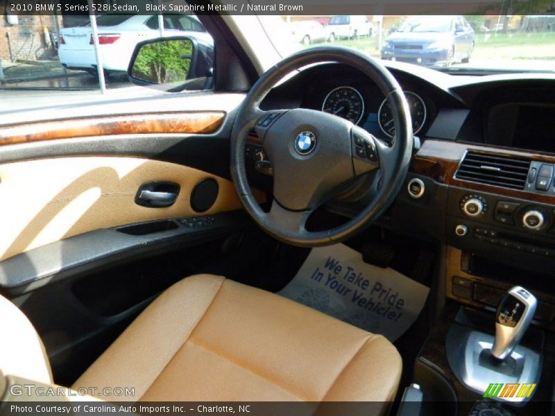 Black Sapphire Metallic / Natural Brown 2010 BMW 5 Series 528i Sedan