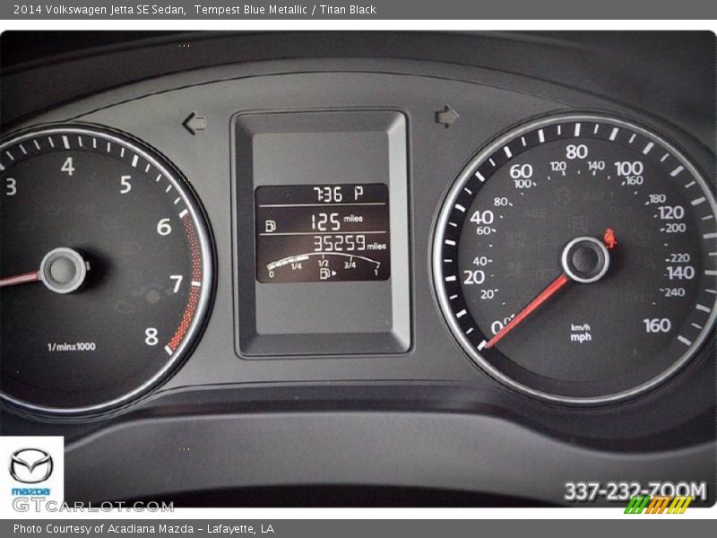 Tempest Blue Metallic / Titan Black 2014 Volkswagen Jetta SE Sedan