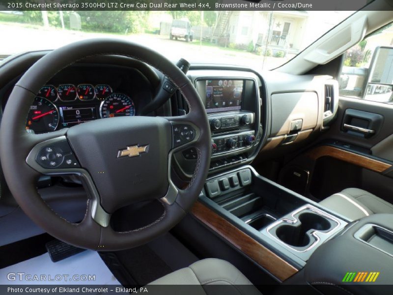 Brownstone Metallic / Cocoa/Dune 2015 Chevrolet Silverado 3500HD LTZ Crew Cab Dual Rear Wheel 4x4