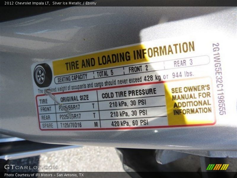 Silver Ice Metallic / Ebony 2012 Chevrolet Impala LT