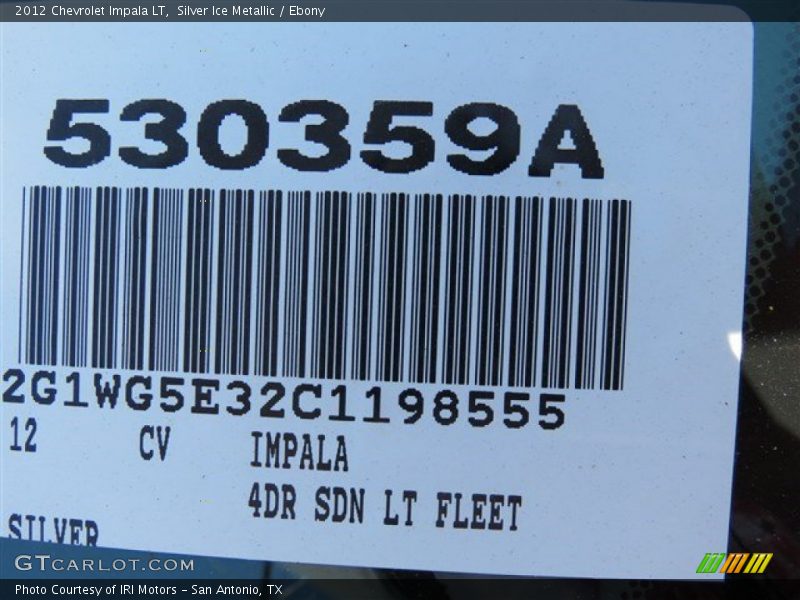 Silver Ice Metallic / Ebony 2012 Chevrolet Impala LT