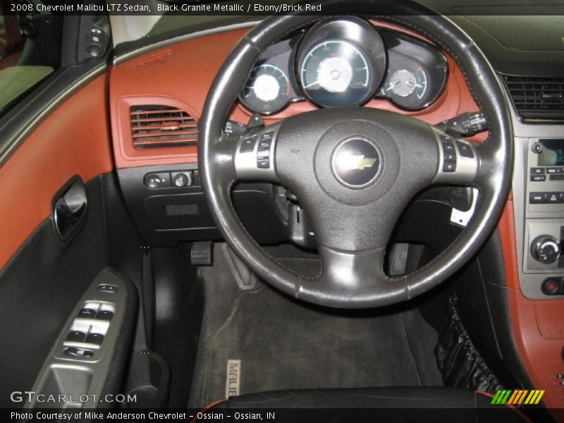 Black Granite Metallic / Ebony/Brick Red 2008 Chevrolet Malibu LTZ Sedan