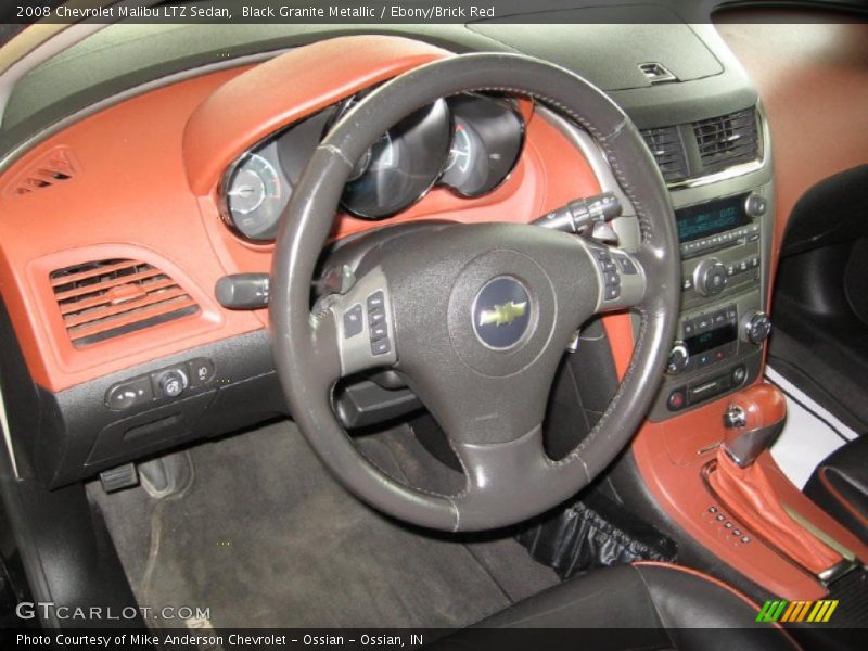 Black Granite Metallic / Ebony/Brick Red 2008 Chevrolet Malibu LTZ Sedan