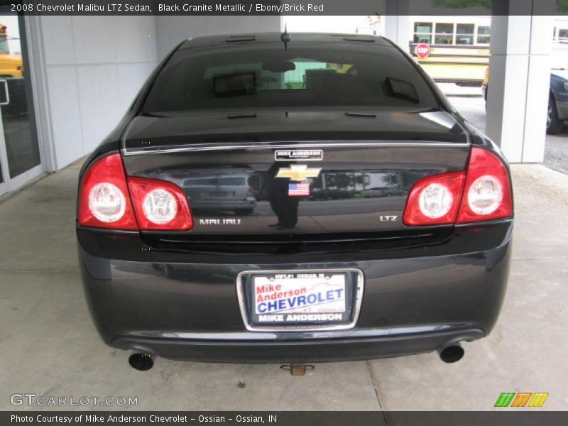 Black Granite Metallic / Ebony/Brick Red 2008 Chevrolet Malibu LTZ Sedan