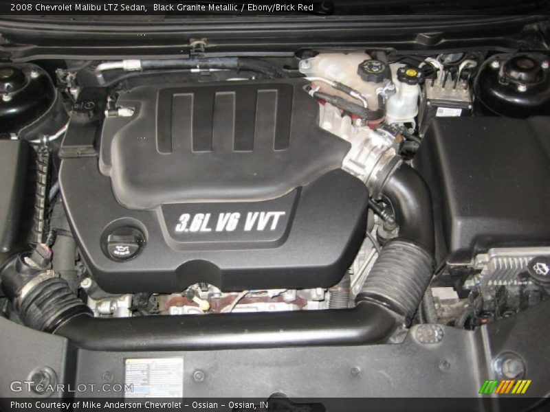 Black Granite Metallic / Ebony/Brick Red 2008 Chevrolet Malibu LTZ Sedan