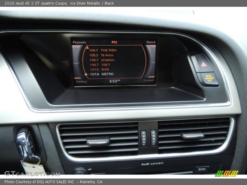Ice Silver Metallic / Black 2010 Audi A5 2.0T quattro Coupe