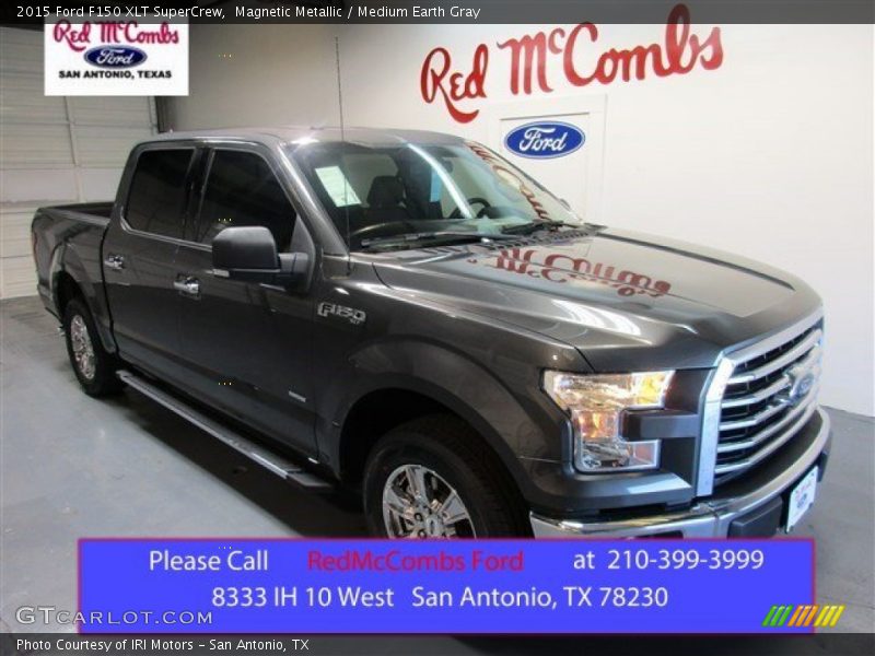 Magnetic Metallic / Medium Earth Gray 2015 Ford F150 XLT SuperCrew