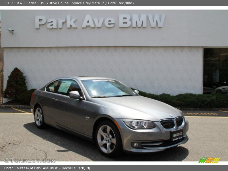 Space Grey Metallic / Coral Red/Black 2012 BMW 3 Series 335i xDrive Coupe