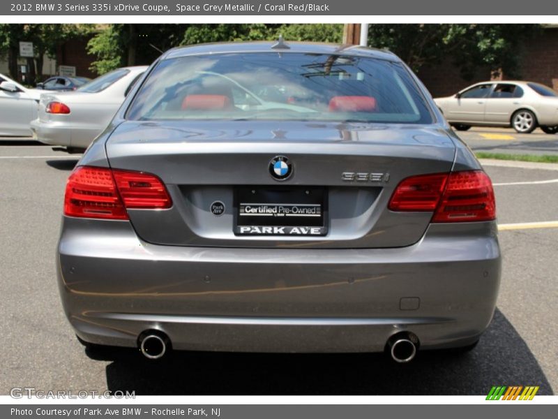 Space Grey Metallic / Coral Red/Black 2012 BMW 3 Series 335i xDrive Coupe