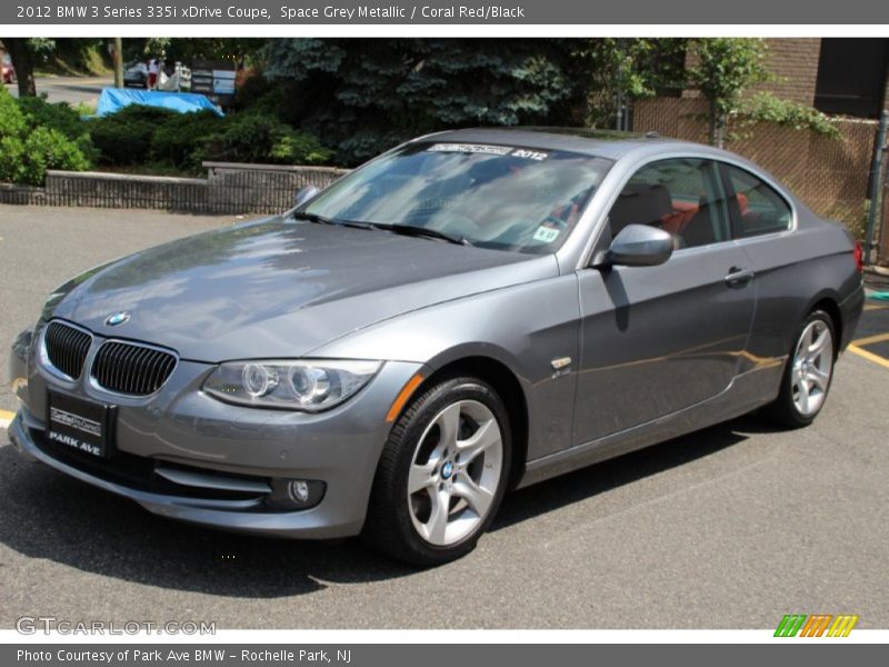Space Grey Metallic / Coral Red/Black 2012 BMW 3 Series 335i xDrive Coupe
