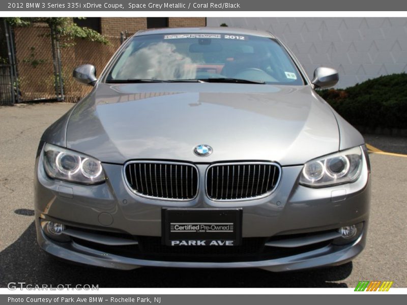 Space Grey Metallic / Coral Red/Black 2012 BMW 3 Series 335i xDrive Coupe