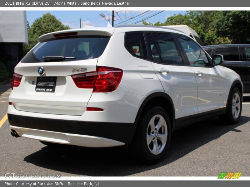 Alpine White / Sand Beige Nevada Leather 2011 BMW X3 xDrive 28i