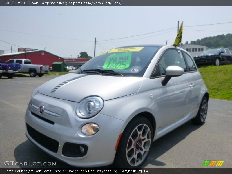 Argento (Silver) / Sport Rosso/Nero (Red/Black) 2013 Fiat 500 Sport