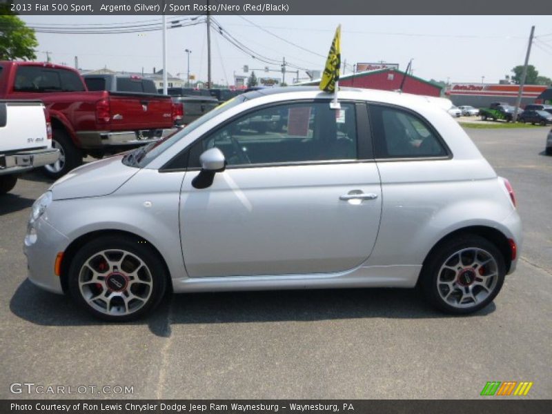 Argento (Silver) / Sport Rosso/Nero (Red/Black) 2013 Fiat 500 Sport