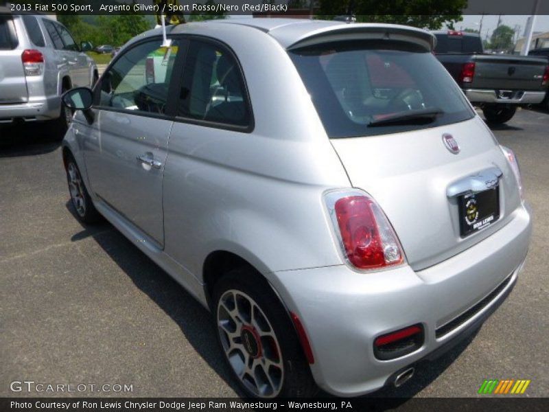 Argento (Silver) / Sport Rosso/Nero (Red/Black) 2013 Fiat 500 Sport
