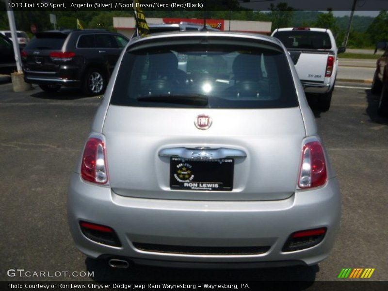 Argento (Silver) / Sport Rosso/Nero (Red/Black) 2013 Fiat 500 Sport