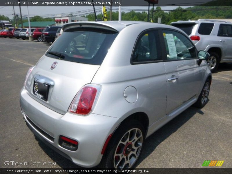 Argento (Silver) / Sport Rosso/Nero (Red/Black) 2013 Fiat 500 Sport
