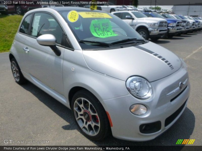 Argento (Silver) / Sport Rosso/Nero (Red/Black) 2013 Fiat 500 Sport