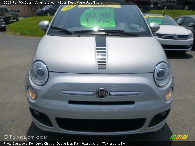 Argento (Silver) / Sport Rosso/Nero (Red/Black) 2013 Fiat 500 Sport