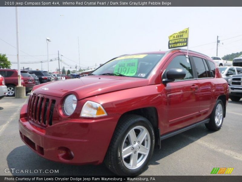 Inferno Red Crystal Pearl / Dark Slate Gray/Light Pebble Beige 2010 Jeep Compass Sport 4x4