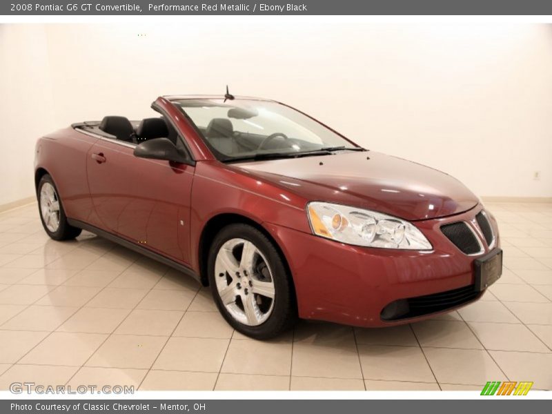 Performance Red Metallic / Ebony Black 2008 Pontiac G6 GT Convertible