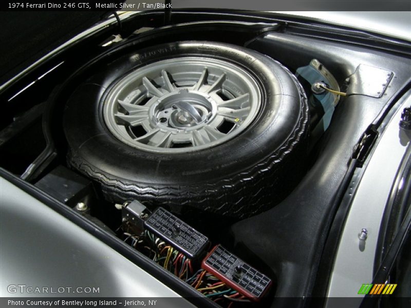 1974 Dino GTS, Metallic Silver / Tan/Black,  Spare Tire Compartment - 1974 Ferrari Dino 246 GTS