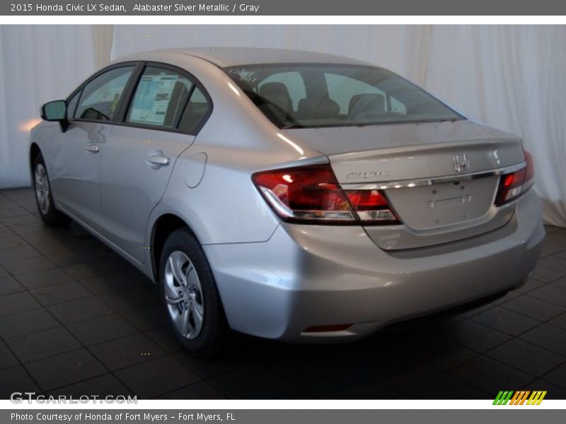 Alabaster Silver Metallic / Gray 2015 Honda Civic LX Sedan