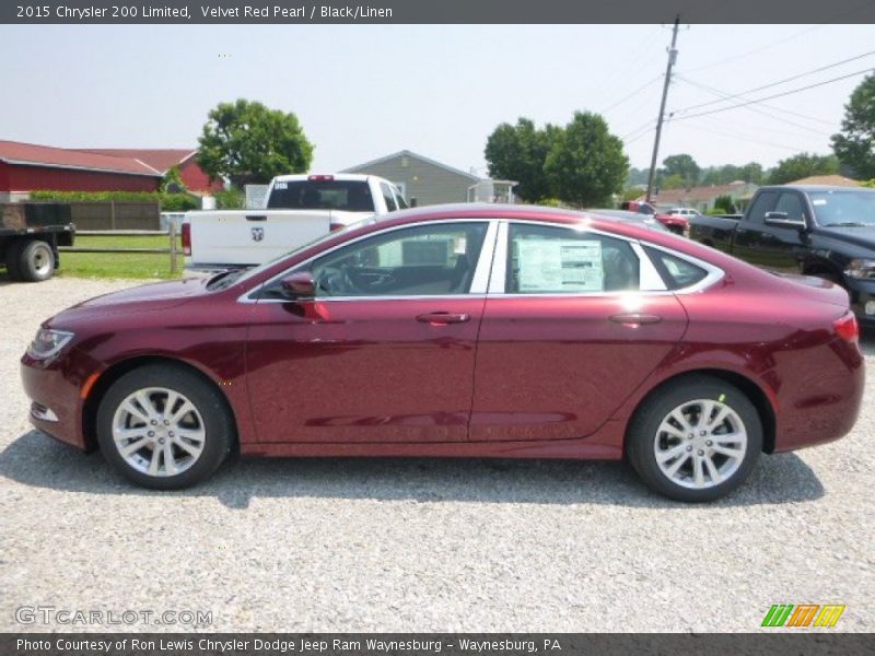 Velvet Red Pearl / Black/Linen 2015 Chrysler 200 Limited