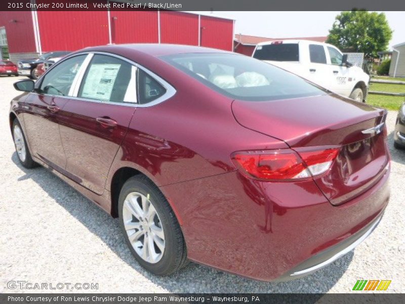 Velvet Red Pearl / Black/Linen 2015 Chrysler 200 Limited