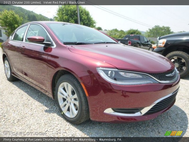 Velvet Red Pearl / Black/Linen 2015 Chrysler 200 Limited