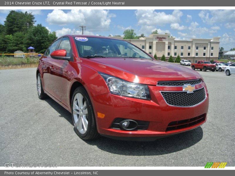 Crystal Red Tintcoat / Cocoa/Light Neutral 2014 Chevrolet Cruze LTZ