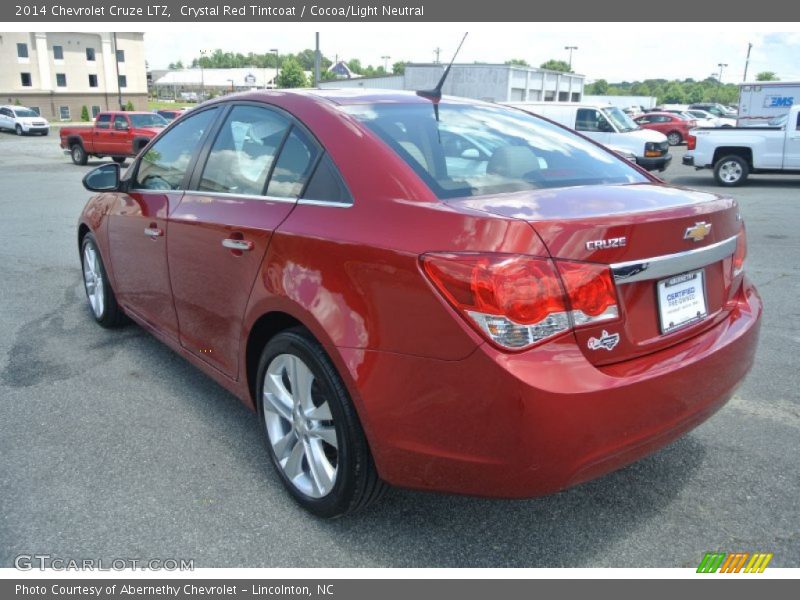 Crystal Red Tintcoat / Cocoa/Light Neutral 2014 Chevrolet Cruze LTZ